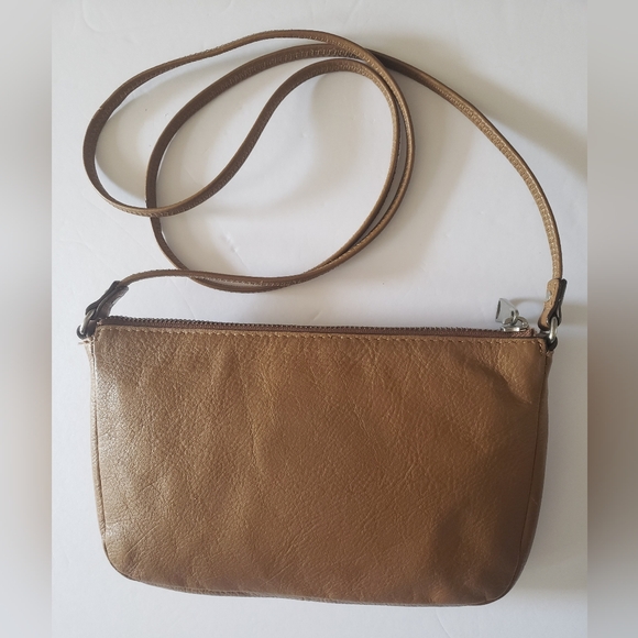 90's FOSSIL Tan Crossbody Cow Hide Leather Bag!!!! - Picture 5 of 16